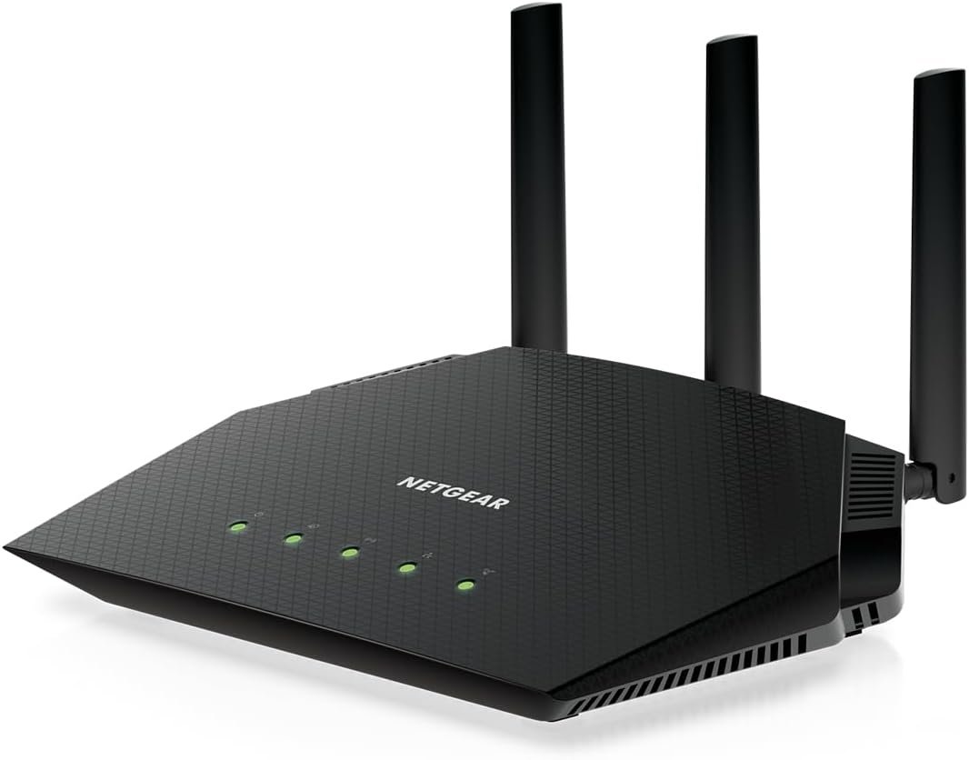 NETGEAR Nighthawk WiFi 6 Router (RAX36) – Router Only, AX3000 3 Gbps Wireless Speed – Dual-Band Gigabit Internet – Covers 2,000 sq. ft., 25 Devices – Built-in VPN, USB 3.0, Gaming
