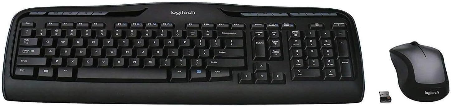 Logitech MK335 Quiet Wireless Keyboard and Mouse Combo – Black/Silver Keyboard and Mouse Combo Wireless, Ambidextrous