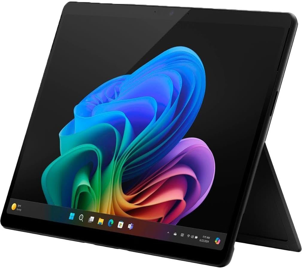 Microsoft Surface Pro 2-in-1 Laptop/Tablet (2024), 13″ OLED Touchscreen Display, 16GB RAM, 512GB Storage | Windows 11 Copilot+ PC, Snapdragon X Elite (12 Core), Black