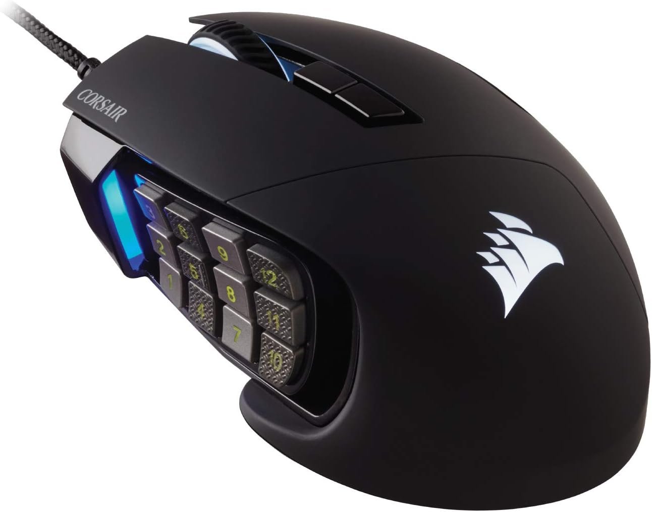Corsair Scimitar RGB Elite Wired MOBA/MMO Gaming Mouse – 18,000 DPI – 17 Programmable Buttons – iCUE Compatible – PC, Mac, PS5, PS4, Xbox – Black