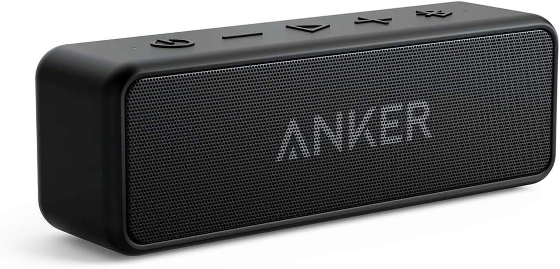 Anker Soundcore 2 Portable Bluetooth Speaker with Stereo Sound, Bluetooth 5, Bassup, IPX7 Waterproof, 24-Hour Playtime, Wireless Stereo Pairing, Speaker for Home, Outdoors, Travel