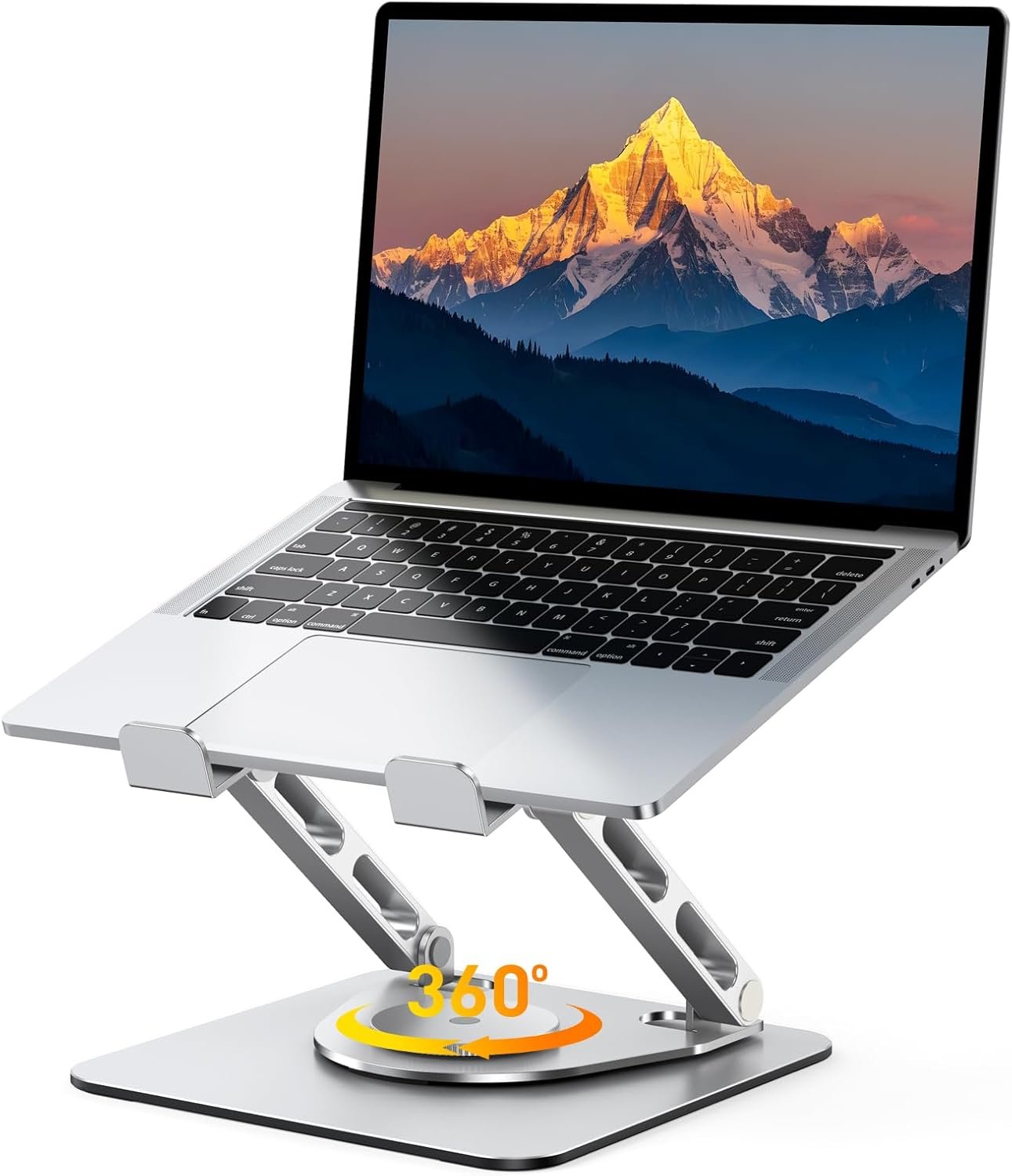 Laptop Stand for Desk 360° Flexible Rotating, Ergonomic Adjustable Laptop Riser Holder with Dual-bar Support, Portable Computer Notebook Stand for MacBook Air Pro, Dell XPS, HP (10-16″)