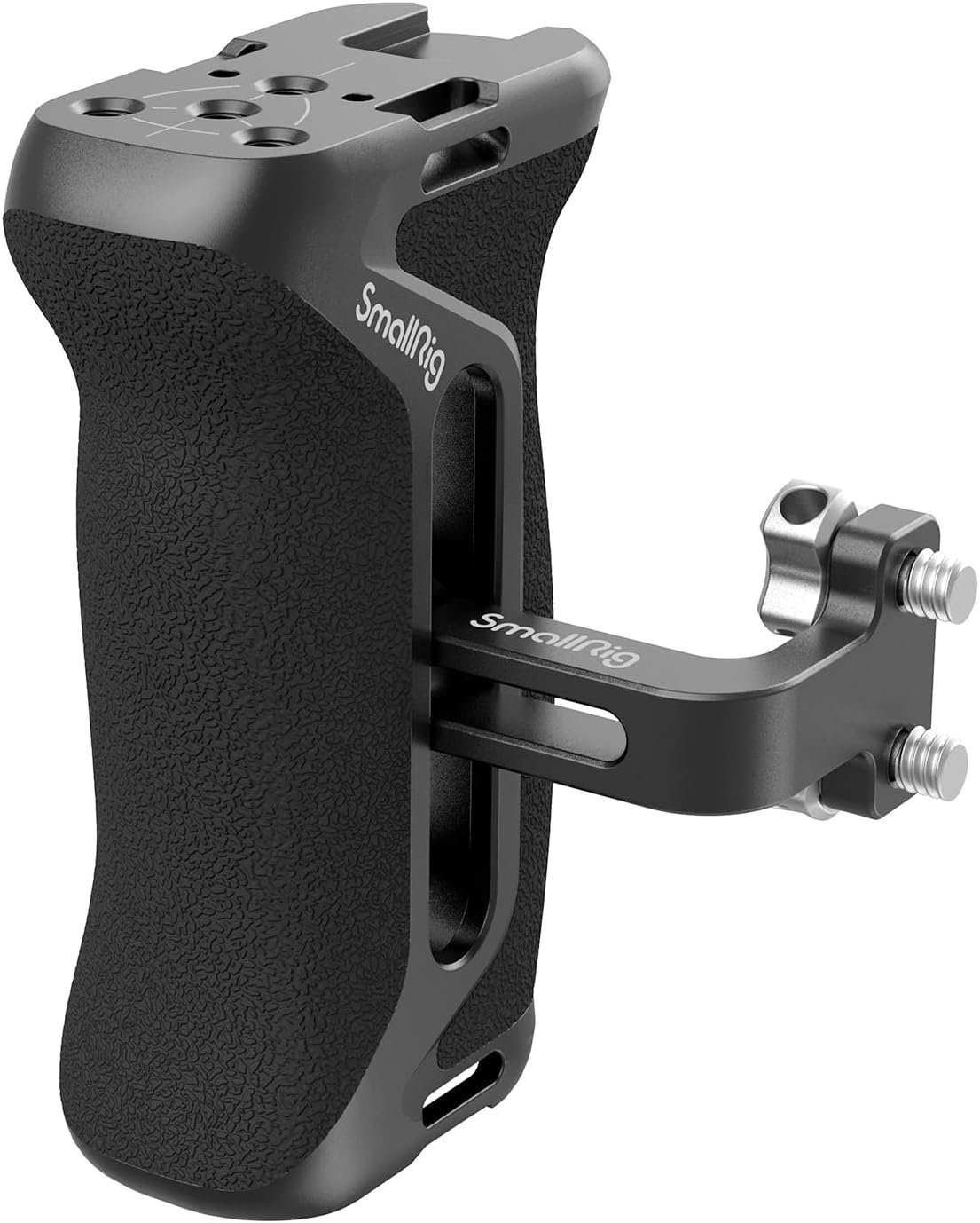SmallRig Aluminum Side Handle for Camera Cages, Universal Ergonomic Side Handgrip with Bulit-in 1/4″-20 Locating Hole, Strap Hole, Cold Shoe, 36mm Up/Down Adjustable