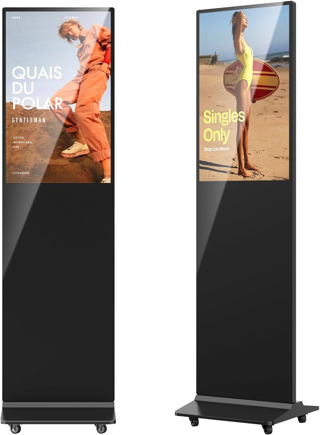 32” Digital Signage Display Smart Android LCD Sign Kiosk Electronic Menu Board Advertising Display Screen Monitor HDMI WiFi USB 2K Media Video Player (Non Touch Screen,Black)