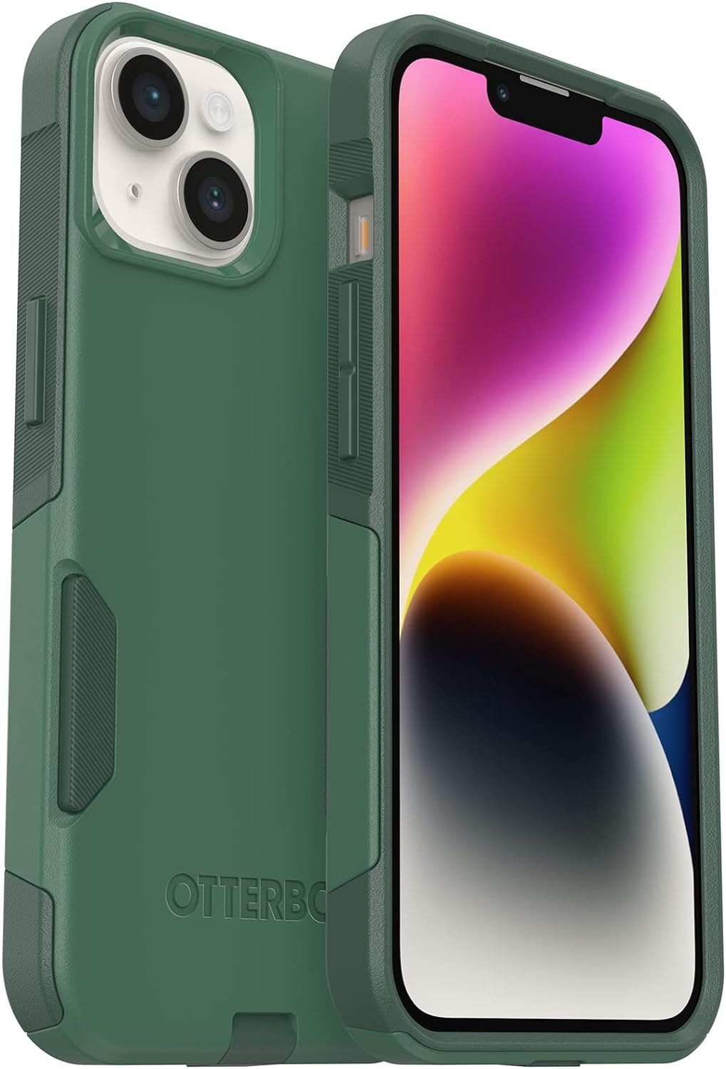 OtterBox iPhone 14 & iPhone 13 Commuter Series Case – TREES COMPANY (Green), slim & tough, pocket-friendly, with port protection