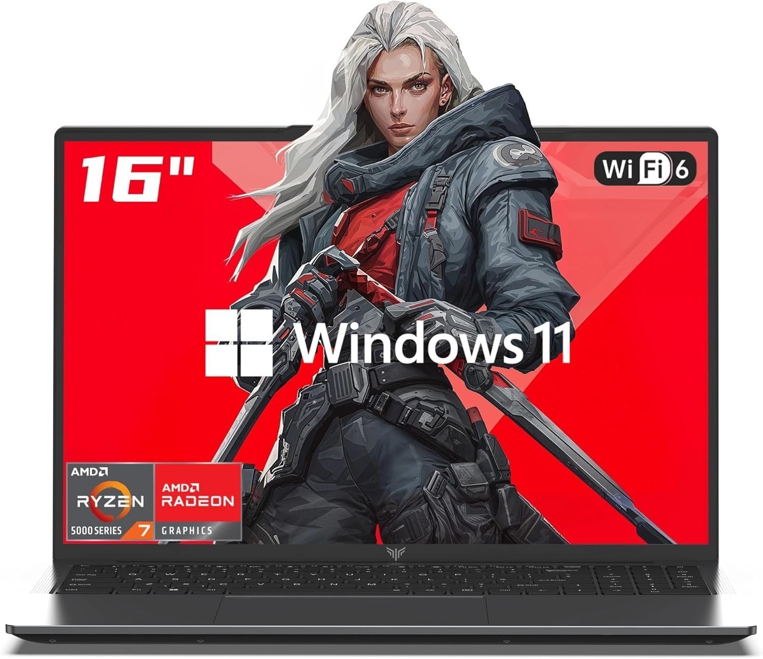 2025 AMD Gaming Laptop, 16 inch Laptop Computer with AMD Ryzen 7 5825 Series(8C/16T, Up to 4.5GHz), 16GB RAM 512GB NVMe SSD Laptop, Radeon RX Vega 8 Graphics, WiFi-6, Backlit KB, HDMI