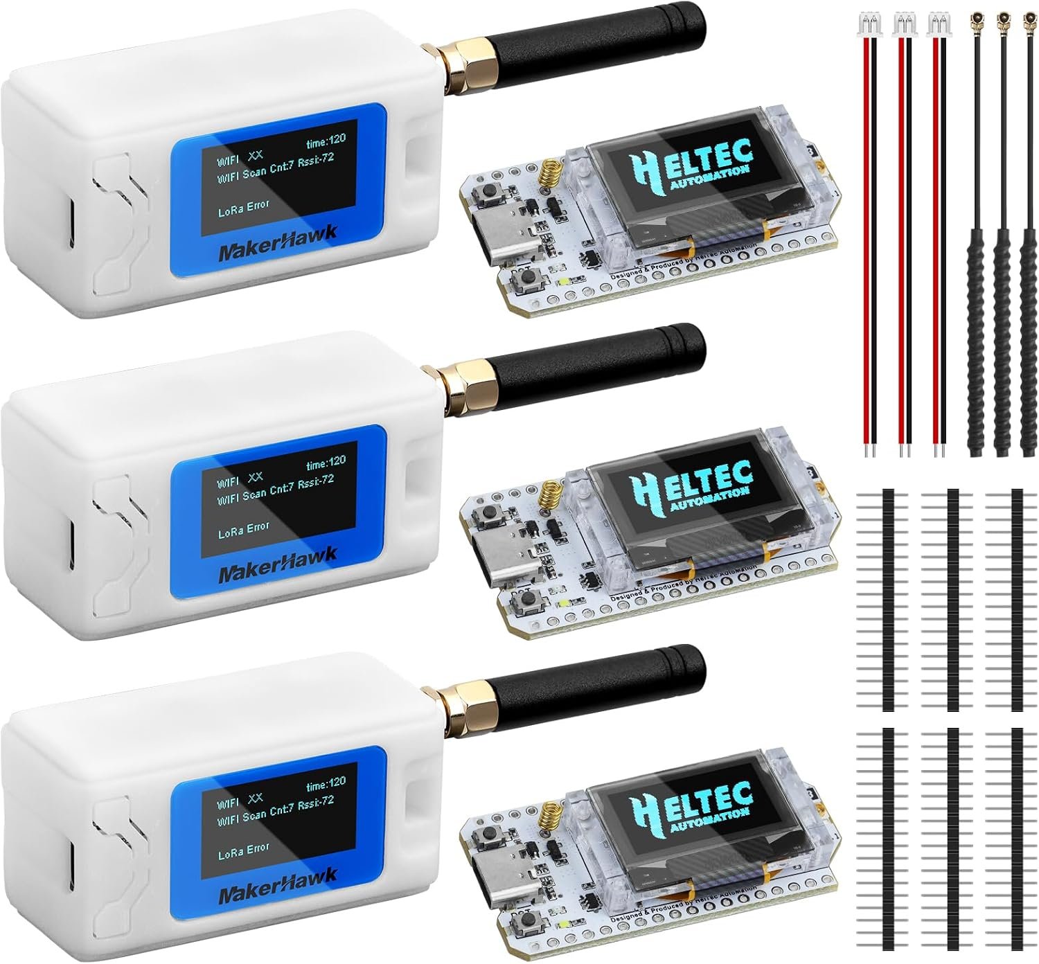 3 Set ESP32 LoRa V3 Development Board + N30 Protect Case Set – with 915MHz Antenna and SX1262 LoRa V3 Devices for Meshtastic Ar duino LoRawan IOT