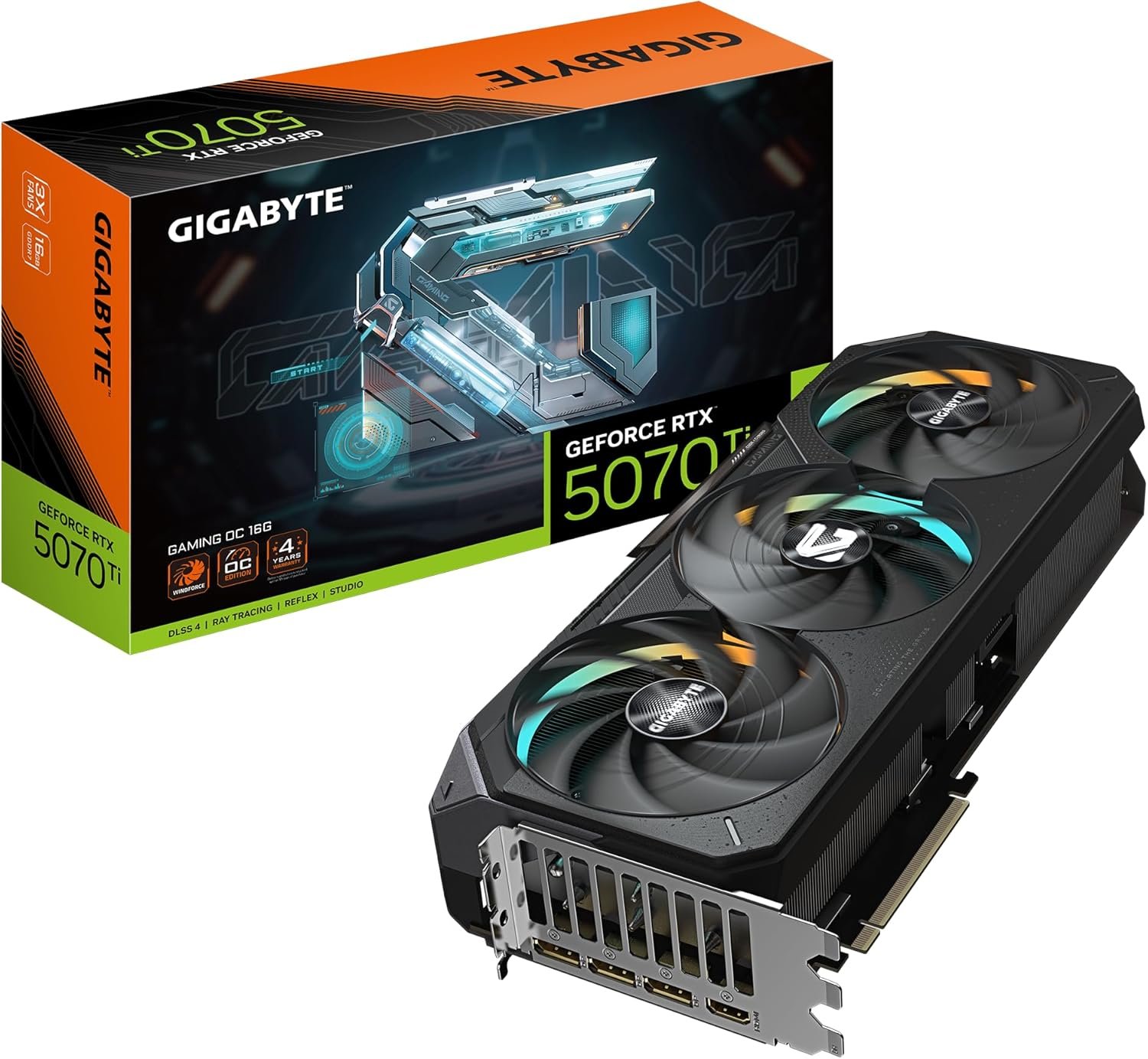 GIGABYTE GeForce RTX 5070 Ti Gaming OC 16G Graphics Card, 16GB 256-bit GDDR7, PCIe 5.0, WINDFORCE Cooling System, GV-N507TGAMING OC-16GD Video Card