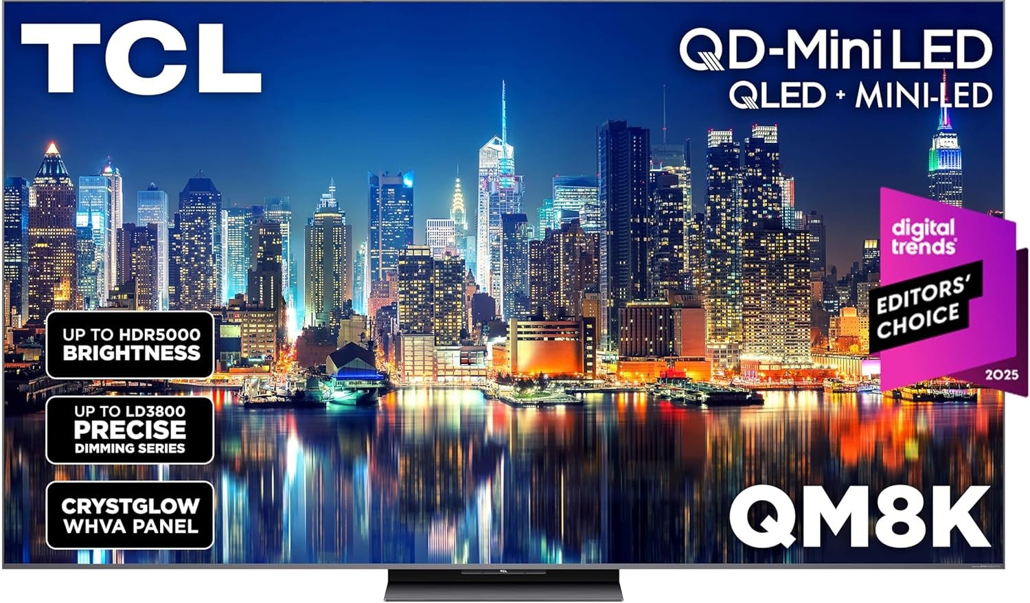 TCL 75 Inch Class QM8K Series | Mini LED QLED 4K HDR | 75QM8K, 2025 Model | 120HZ-144HZ Anti Reflective Wide Angle Screen Smart Google TV Dolby Atmos | Voice Remote Alexa Gaming Streaming Television