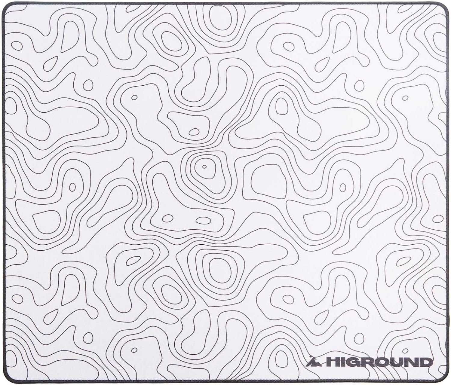 Higround SNOWSTONE Large Topograph Gaming Mousepad, Cool Medium Speed Desk Mousepad, Computer Mouse Mat, Flat Stitched Edge, Full Range of Motion, Non-Slip Rubber Base, Perfect for Gamers & Office Use