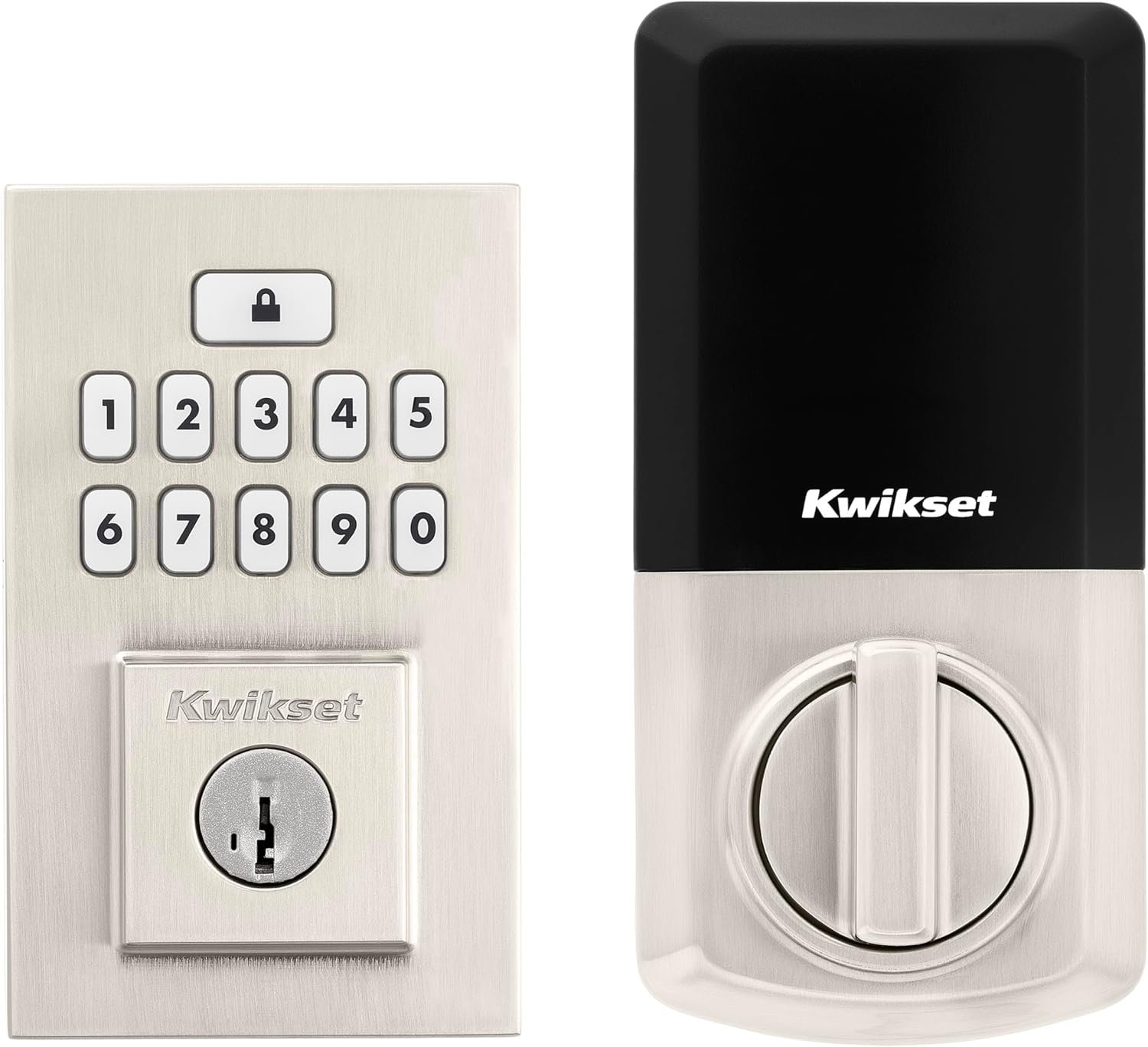 Kwikset SmartCode 260 Keyless Entry Electronic Keypad Deadbolt Door Lock with Auto-Lock, Custom User Codes, Advanced Security in Satin Nickel Contemporary