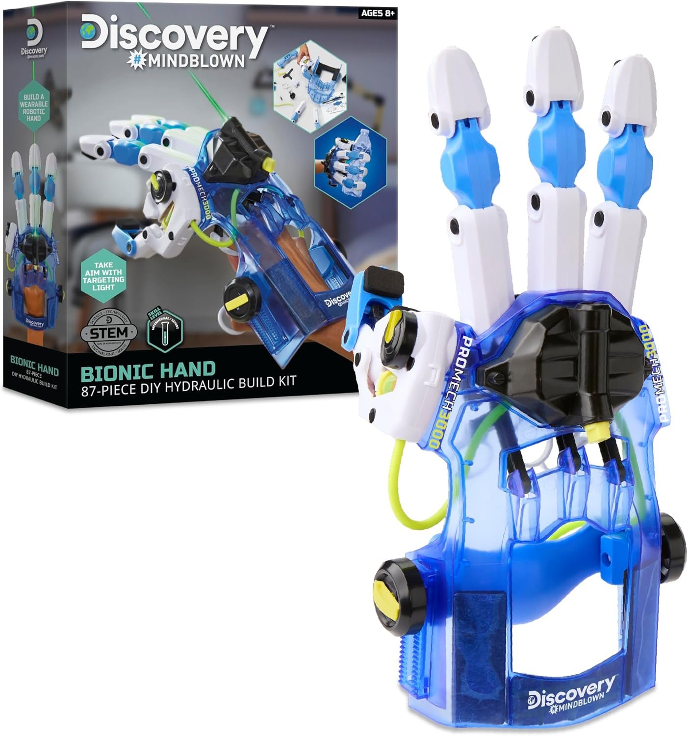 Discovery Bionic Hand Robotics Kit – 87-Piece DIY STEM Toy for Kids| Build Your Own Wearable Robotic Hand| Hydraulic Cyborg Superhero Toy| Science & Engineering Model Kit| Boys & Girls Gift Ages 8+
