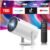 Projector with WiFi and Bluetooth, Mini Projector, 4K 1080P Support Portable Wireless Movie Projectors 220° Rotatable 130” Screen Auto Keystone Compatible with HDMI/iPhone/TV Stick for Bedroom Indoor