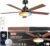 Lumary 52” Smart Ceiling Fan with RGBAI Lights Remote, WiFi Bluetooth Low Profile Ceiling Fan with Alexa Google App, Dimmable & Color Tuning, 46 Scene, Modern Flush Mount for Bedroom Living Room